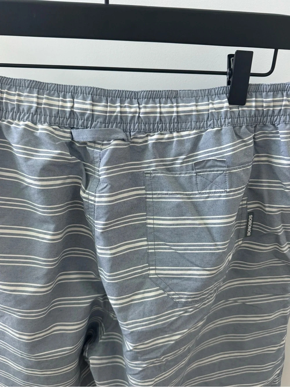 Bonobos Gray and White Striped Swim Trunks